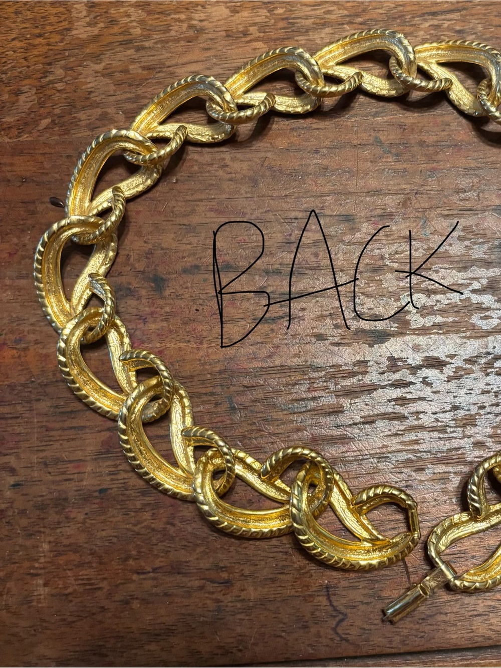 Vintage Gold-Tone Chunky Twisted Rope Necklace - Picture 4 of 4